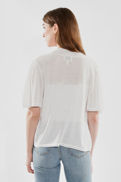 Beechers Brook Short Sleeve Open Shrug Cardigan - White - Womens Cardigans - Fairweather