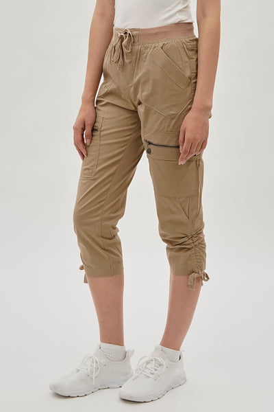 International INC Company Tie Waist Cargo Capris - Beige - Womens Shorts & Capris - Fairweather