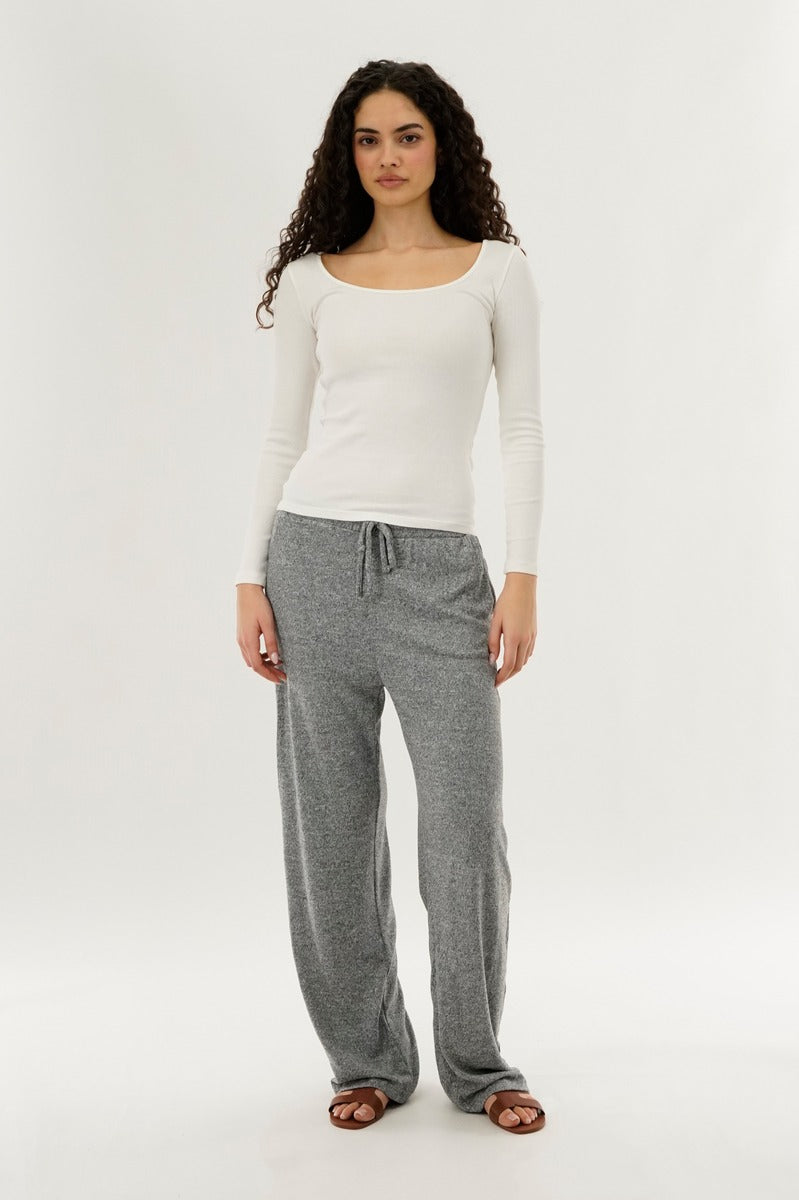 International INC Company Wide Leg Knit Sweatpants - Grey - Womens Joggers & Sweatpants - Fairweather
