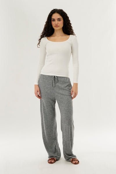International INC Company Wide Leg Knit Sweatpants - Grey - Womens Joggers & Sweatpants - Fairweather