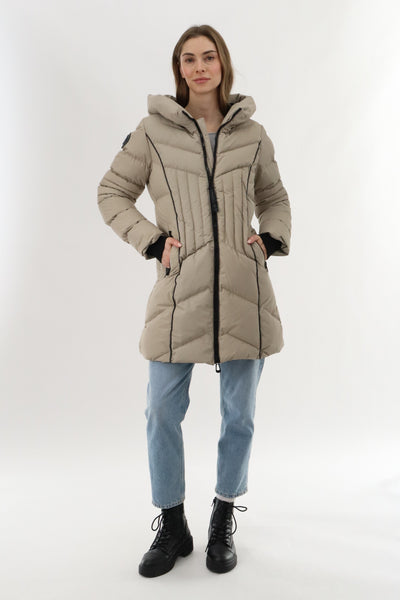 Canada Weather Gear Quilted Hooded Parka Jacket - Beige - Womens Parka Jackets - Fairweather