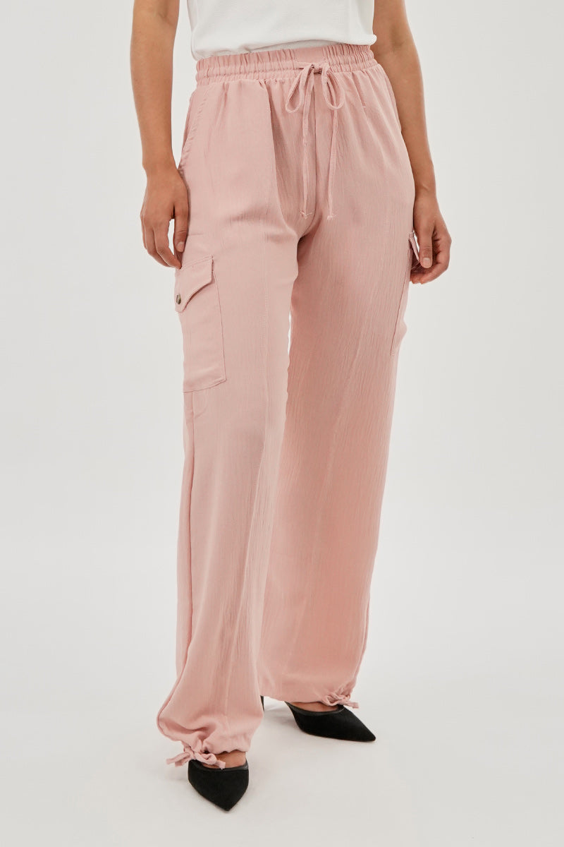 Stylexchange Vintage Drawstring Cargo Pants - Pink - Womens Pants - Fairweather