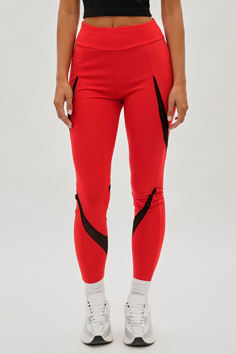 High Waisted Leggings - Red