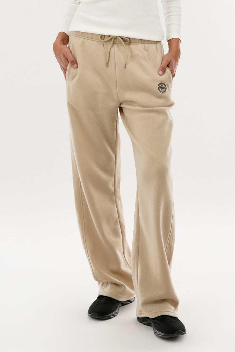 Fahrenheit Classic Wide Leg Sweatpants - Beige - Womens Joggers & Sweatpants - Fairweather
