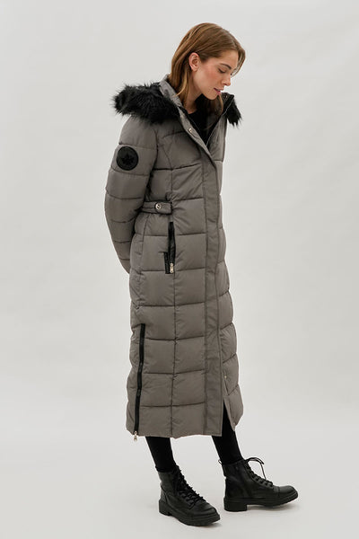 Parka longue doublée de fausse fourrure Canada Weather Gear - Noir