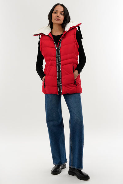 Canada Weather Gear Zip Off Sleeve Bomber Jacket - Red - Womens Bomber Jackets - Fairweather