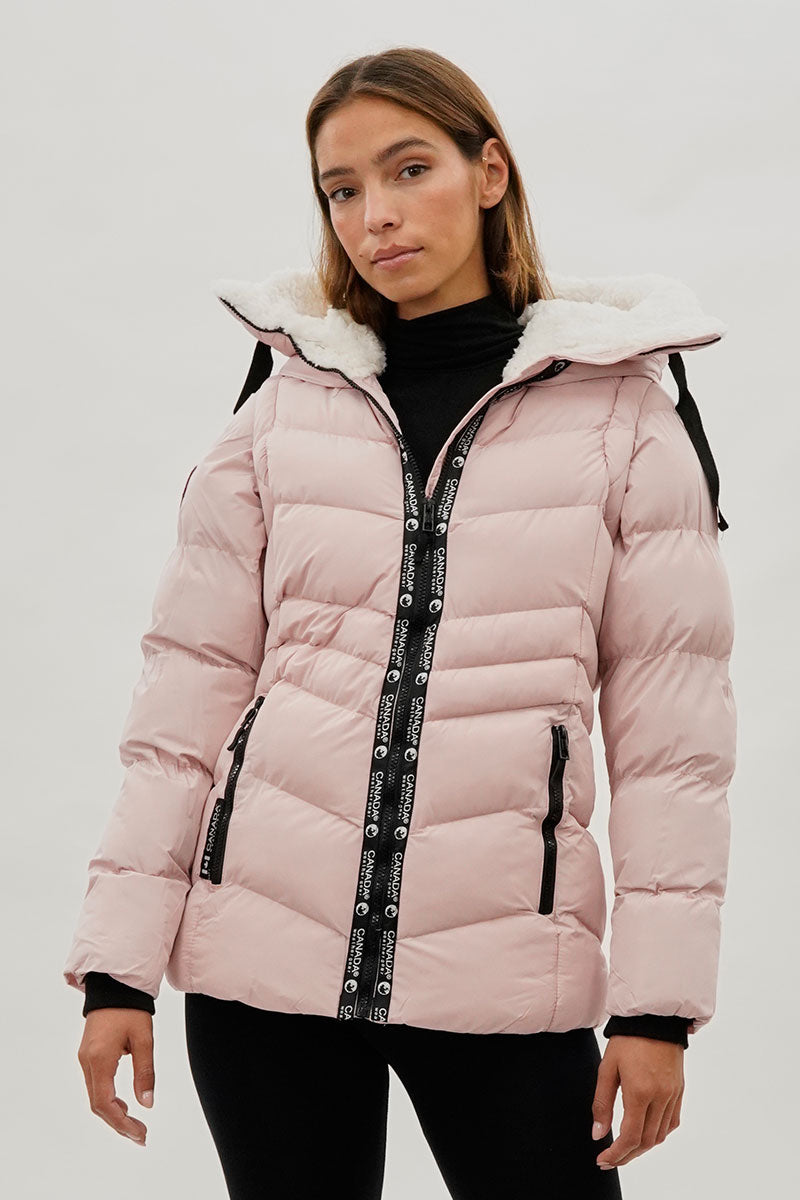 Canada Weather Gear Zip Off Sleeve Bomber Jacket - Pink - Womens Bomber Jackets - Fairweather