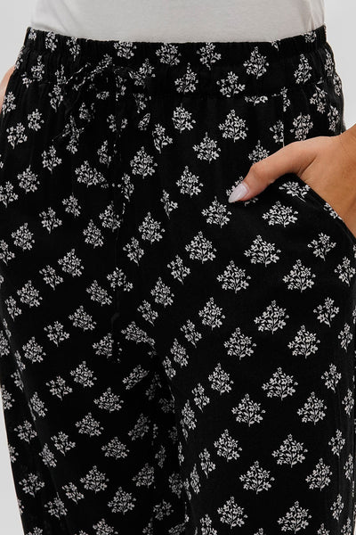 International INC Company Floral Wide Leg Pants - Black - Womens Pants - Fairweather