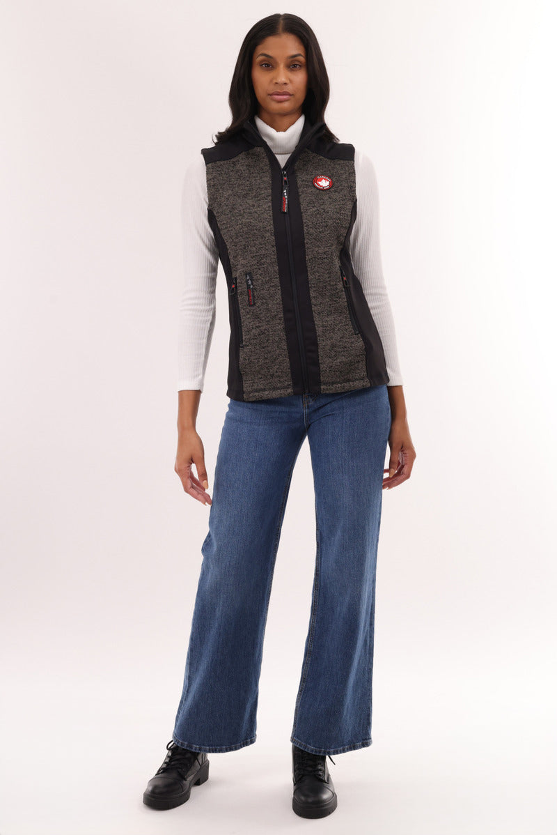 Canada Weather Gear Fleece Zip Up Vest - Black