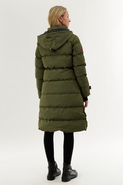 Canada Weather Gear Quilted Maxi Parka Jacket - Olive - Womens Parka Jackets - Fairweather