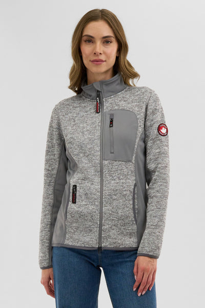Canada Weather Gear Fleece Zip Up Lightweight Jacket - Grey - Womens Lightweight Jackets - Fairweather