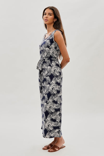 International INC Company Leaf Print Maxi Dress - Navy - Womens Maxi Dresses - Fairweather