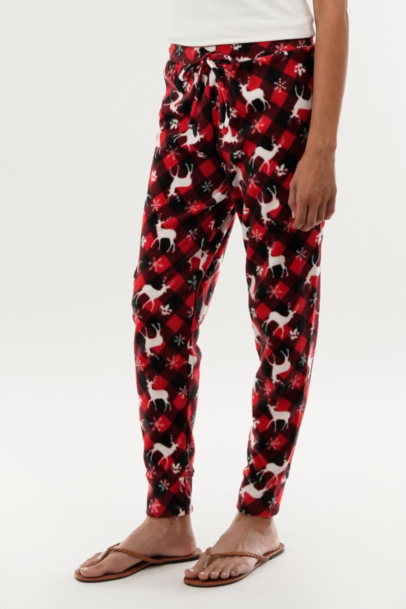 Canada Weather Gear Festive Print Pajama Pants - Red - Womens Pajamas - Fairweather