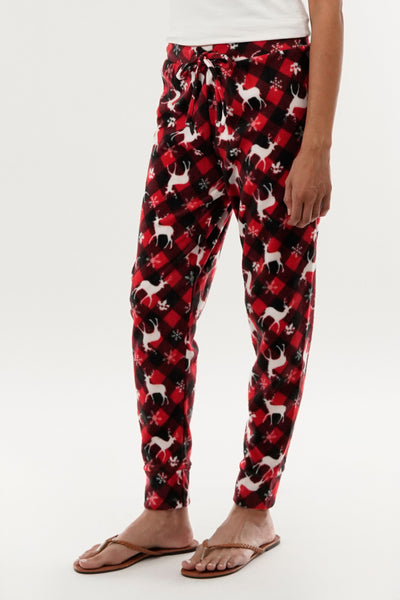 Canada Weather Gear Festive Print Pajama Pants - Red - Womens Pajamas - Fairweather