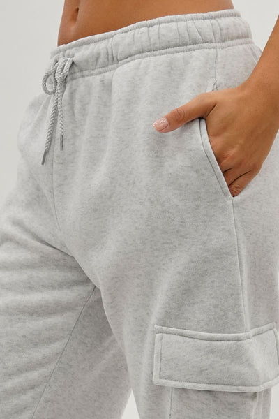 Fahrenheit Drawstring Cargo Pocket Sweatpants - Stone - Womens Joggers & Sweatpants - Fairweather