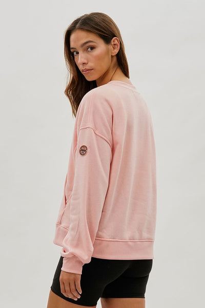 Fahrenheit Drop Shoulder Kangaroo Pocket Sweatshirt - Pink - Womens Hoodies & Sweatshirts - Fairweather