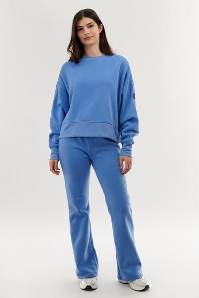 Fahrenheit Drop Shoulder Crewneck Sweatshirt - Blue - Womens Hoodies & Sweatshirts - Fairweather