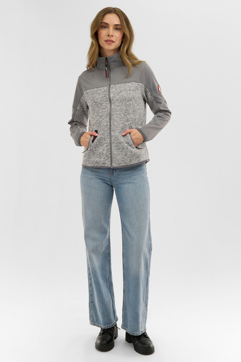 Canada Weather Gear Zip Up Knit Lightweight Jacket - Grey - Womens Lightweight Jackets - Fairweather