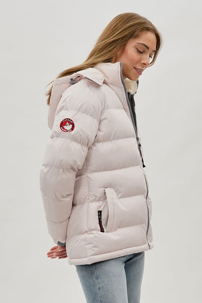 Blouson aviateur Canada Weather Gear à col doublé en sherpa - Blush
