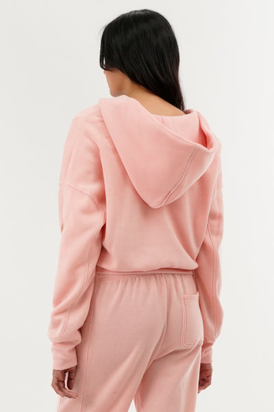 Fahrenheit Cropped Zip Up Hoodie - Pink - Womens Hoodies & Sweatshirts - Fairweather