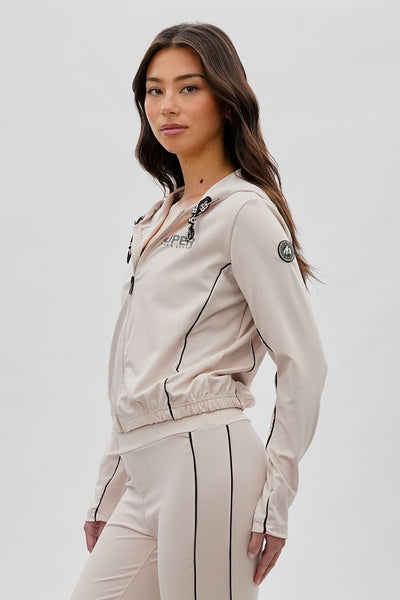 Super Triple Goose Cropped Active Hoodie - Beige - Womens Hoodies & Sweatshirts - Fairweather
