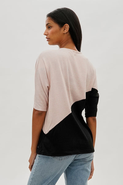 International INC Company Diagonal Colour Block Tee - Pink - Womens Tees & Tank Tops - Fairweather