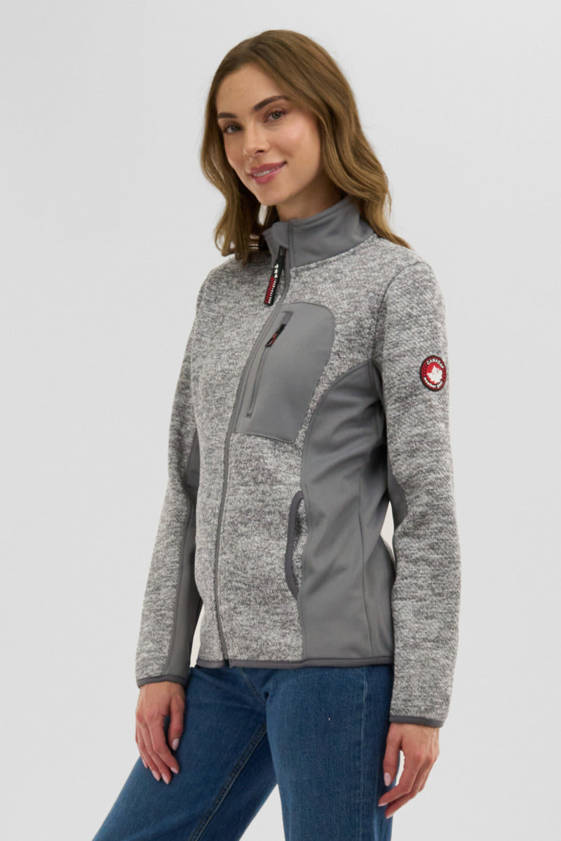Canada Weather Gear Fleece Zip Up Lightweight Jacket - Grey - Womens Lightweight Jackets - Fairweather