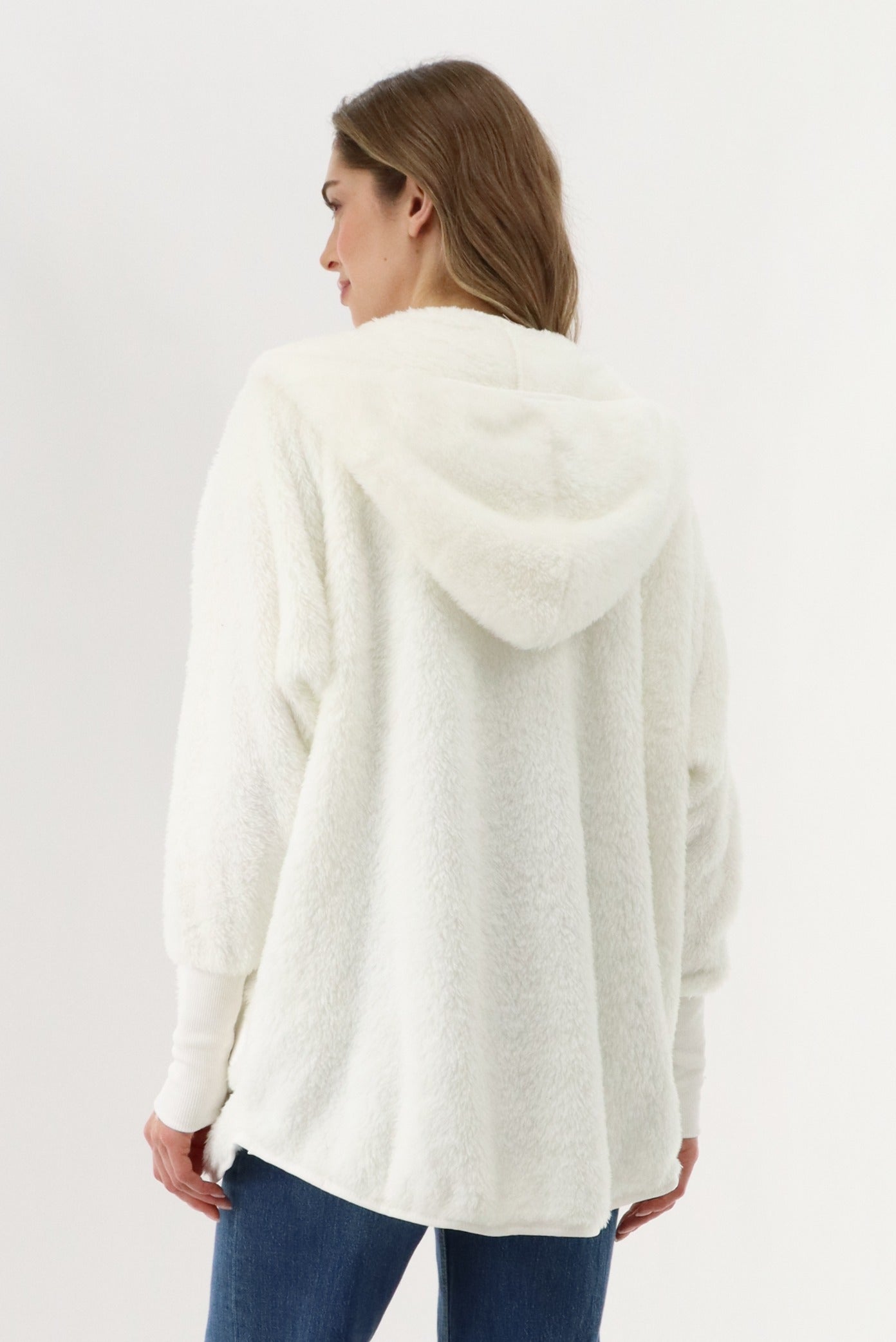 Canada Weather Gear Open Front Teddy Cardigan - Cream - Womens Cardigans - Fairweather