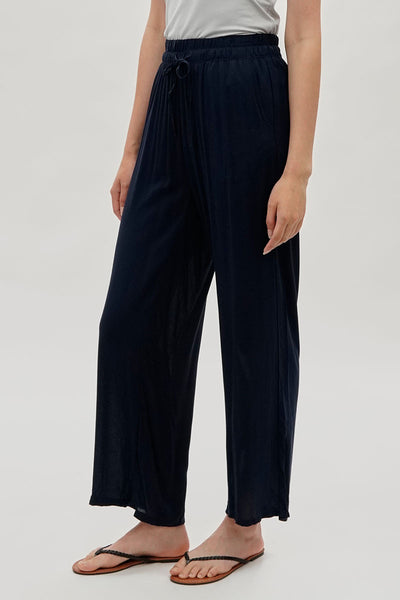 International INC Company Tie Waist Wide Leg Pants - Navy - Womens Pants - Fairweather