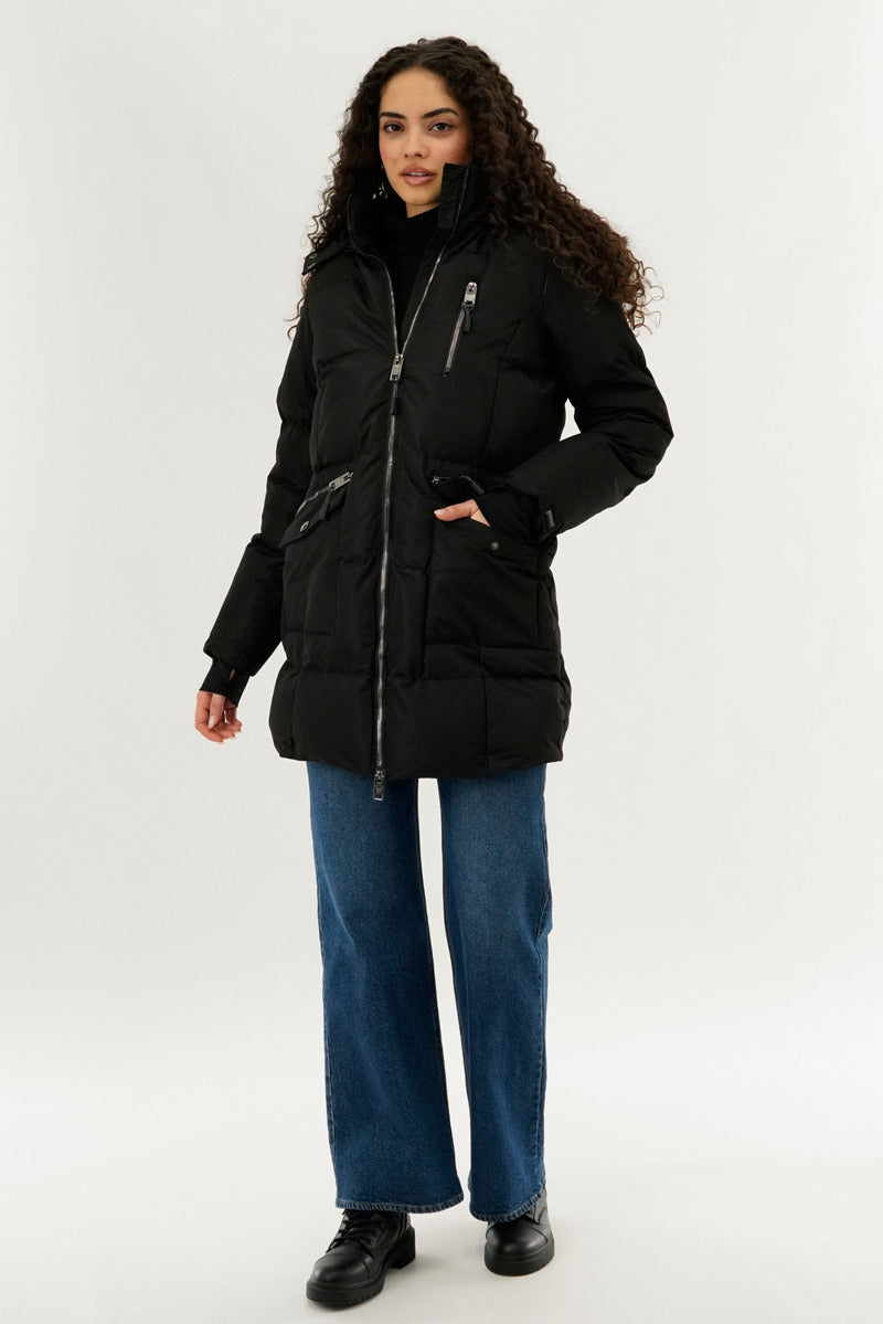 Canada Weather Gear Faux Fur Lined Hood Parka Jacket - Black - Womens Parka Jackets - Fairweather
