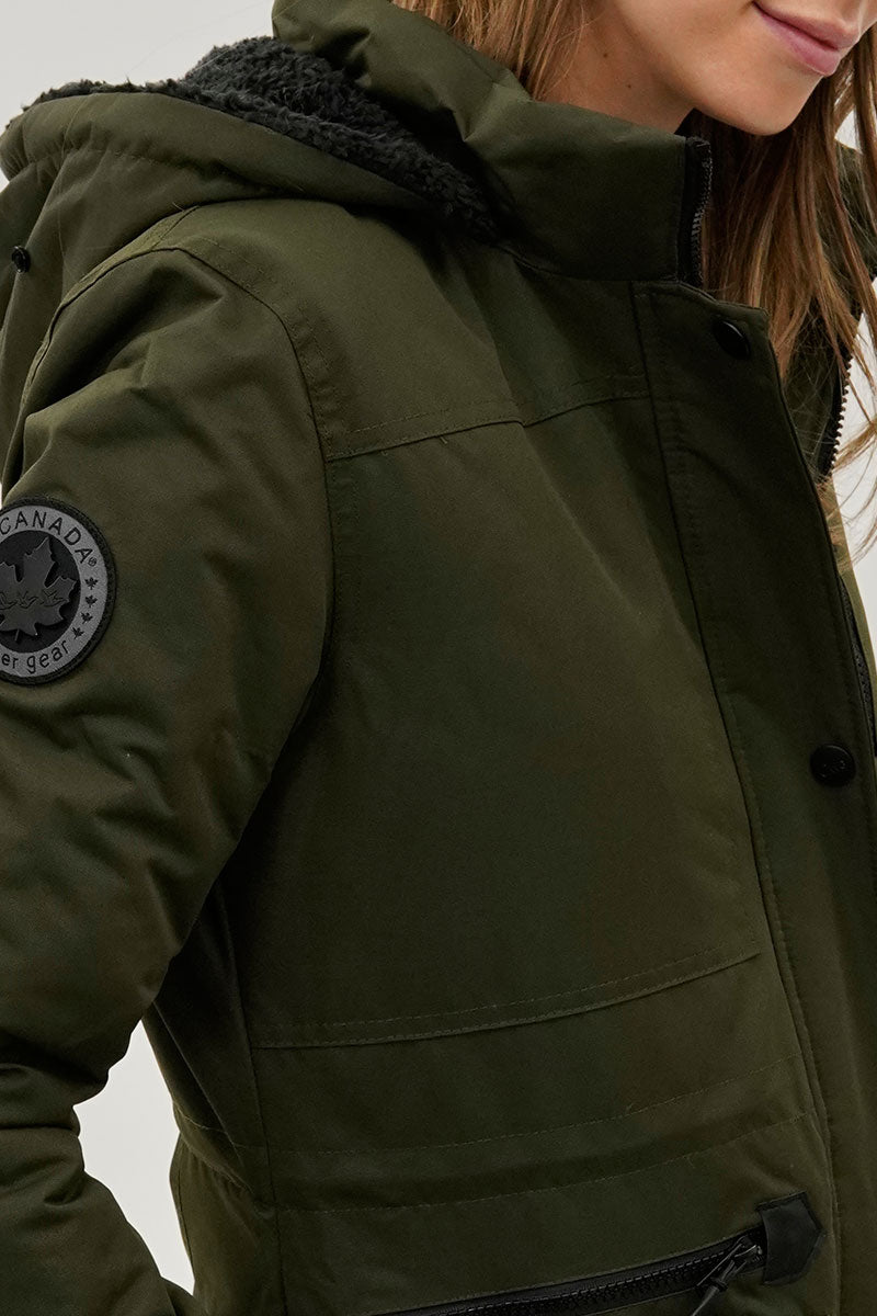 Parka doublée en fausse fourrure Canada Weather Gear - Olive