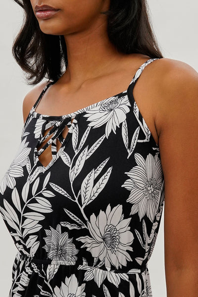International INC Company Floral Keyhole Maxi Dress - Black - Womens Maxi Dresses - Fairweather