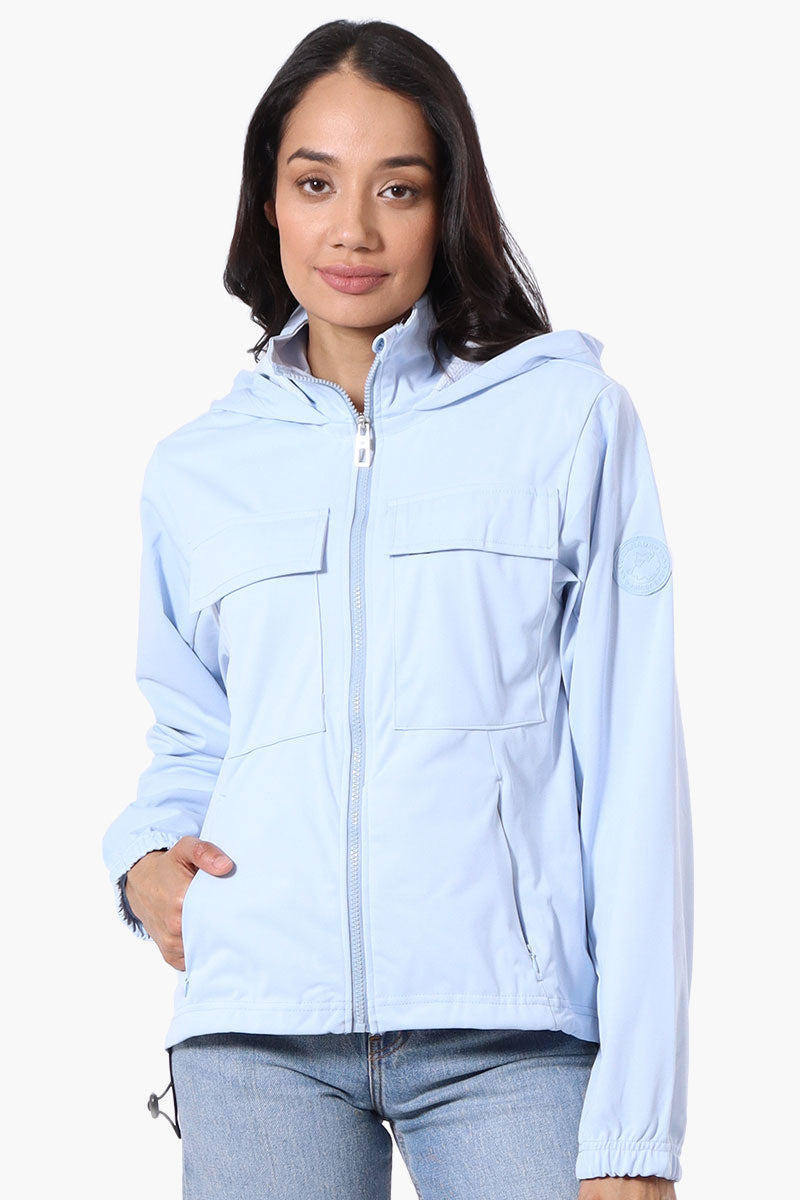 Canada Weather Gear Hooded 4 Pocket Zip Up Lightweight Jacket - Blue - Womens Lightweight Jackets - Fairweather