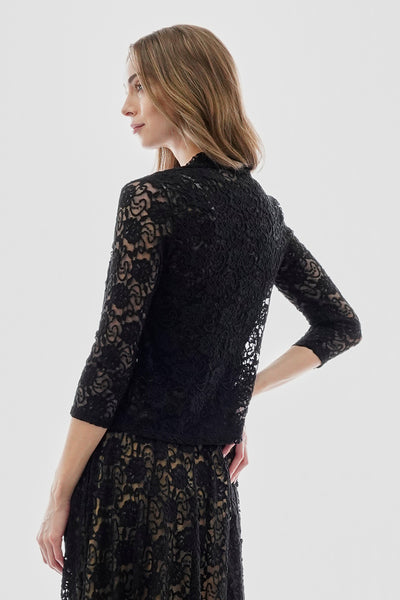 Costa Blanca Floral Lace Open Shrug Cardigan - Black - Womens Cardigans - Fairweather