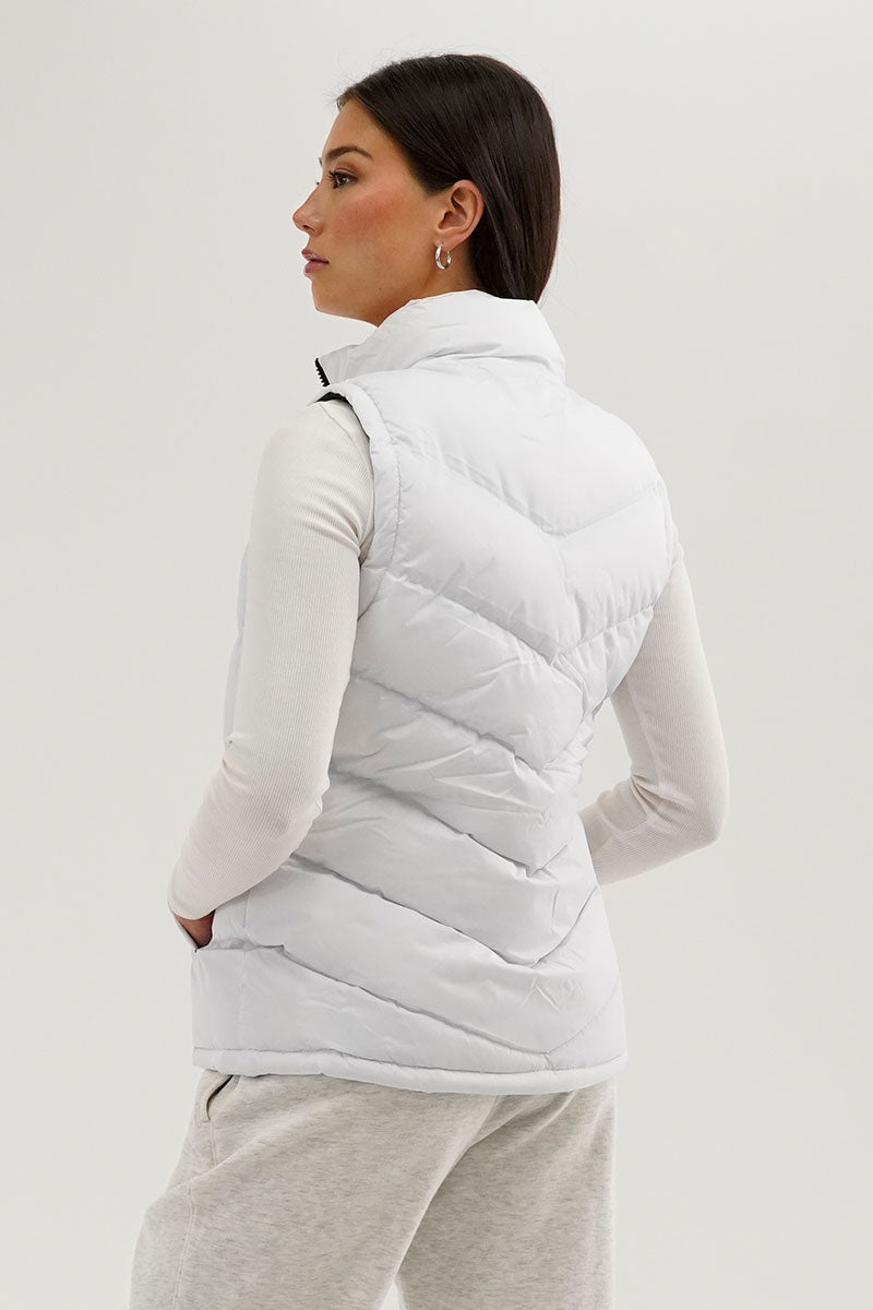 Canada Weather Gear Chevron Puffer Vest - White - Womens Vests - Fairweather