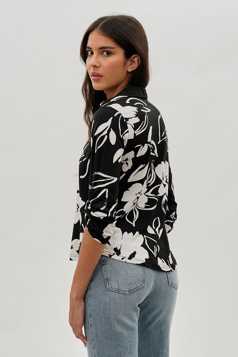 International INC Company Floral Button Up Shirt - Black - Womens Shirts & Blouses - Fairweather