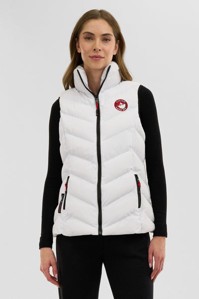 Canada Weather Gear Chevron Bubble Vest - White - Womens Vests - Fairweather