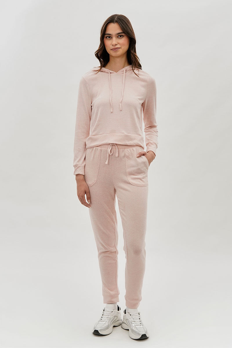 Fahrenheit Cropped Pullover Hoodie - Blush - Womens Hoodies & Sweatshirts - Fairweather