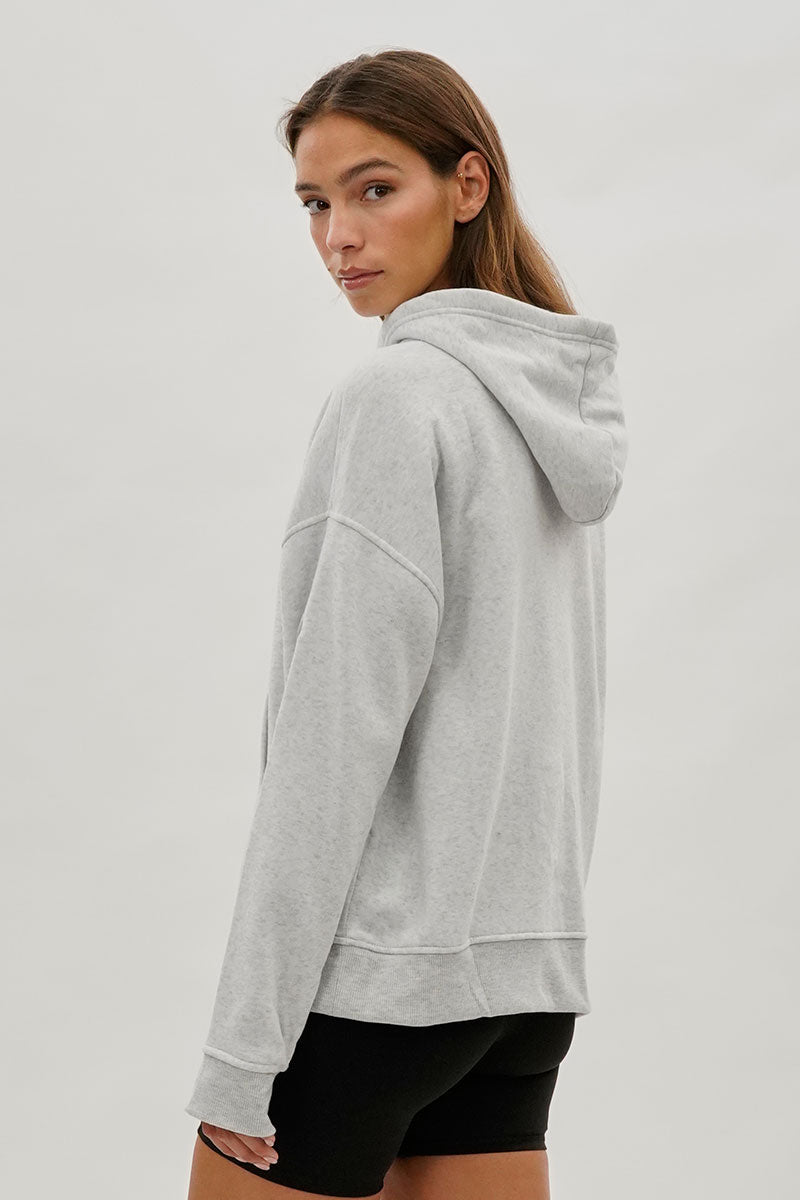 Fahrenheit Drop Shoulder Pullover Hoodie - Grey - Womens Hoodies & Sweatshirts - Fairweather
