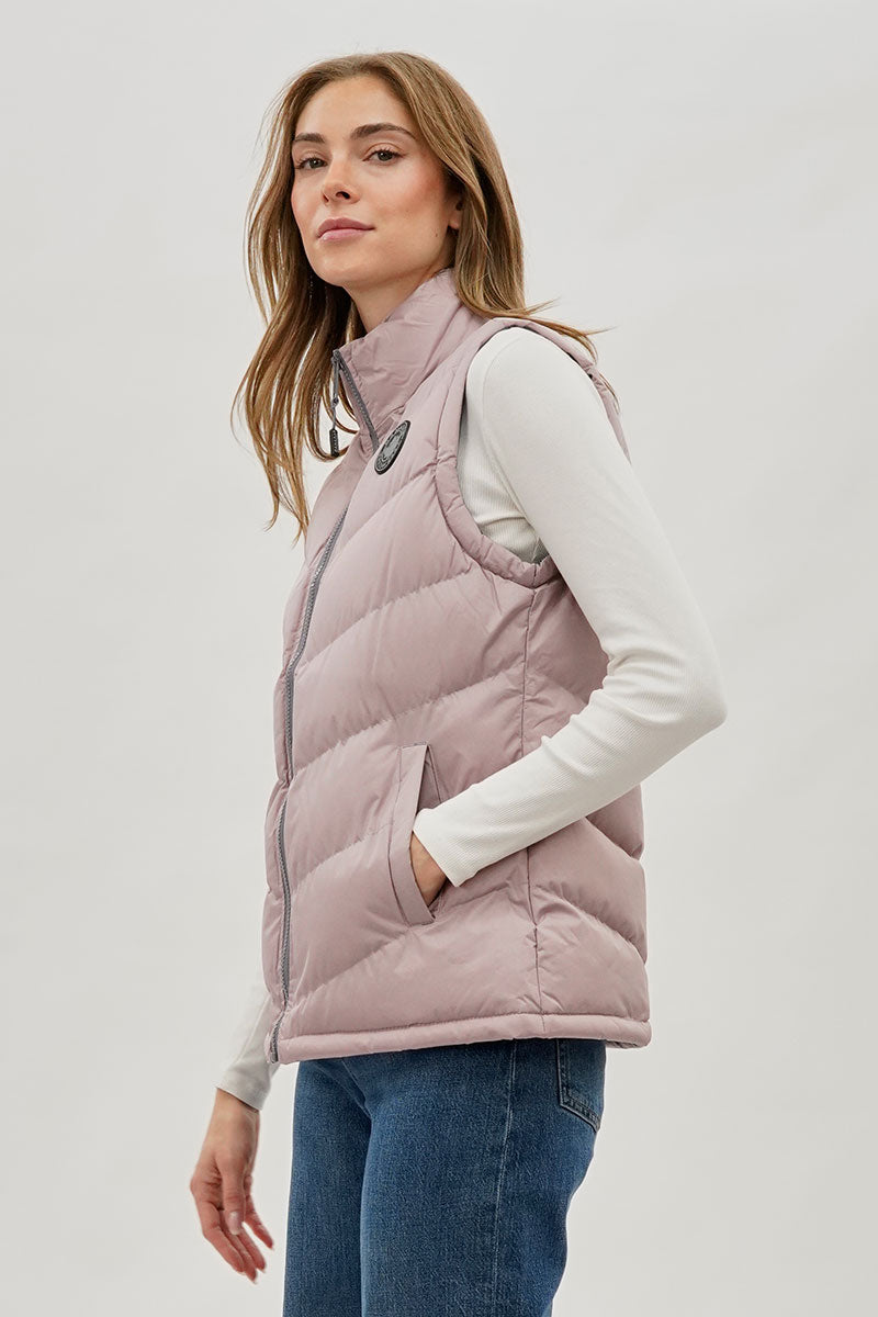 Canada Weather Gear Chevron Puffer Vest Blush