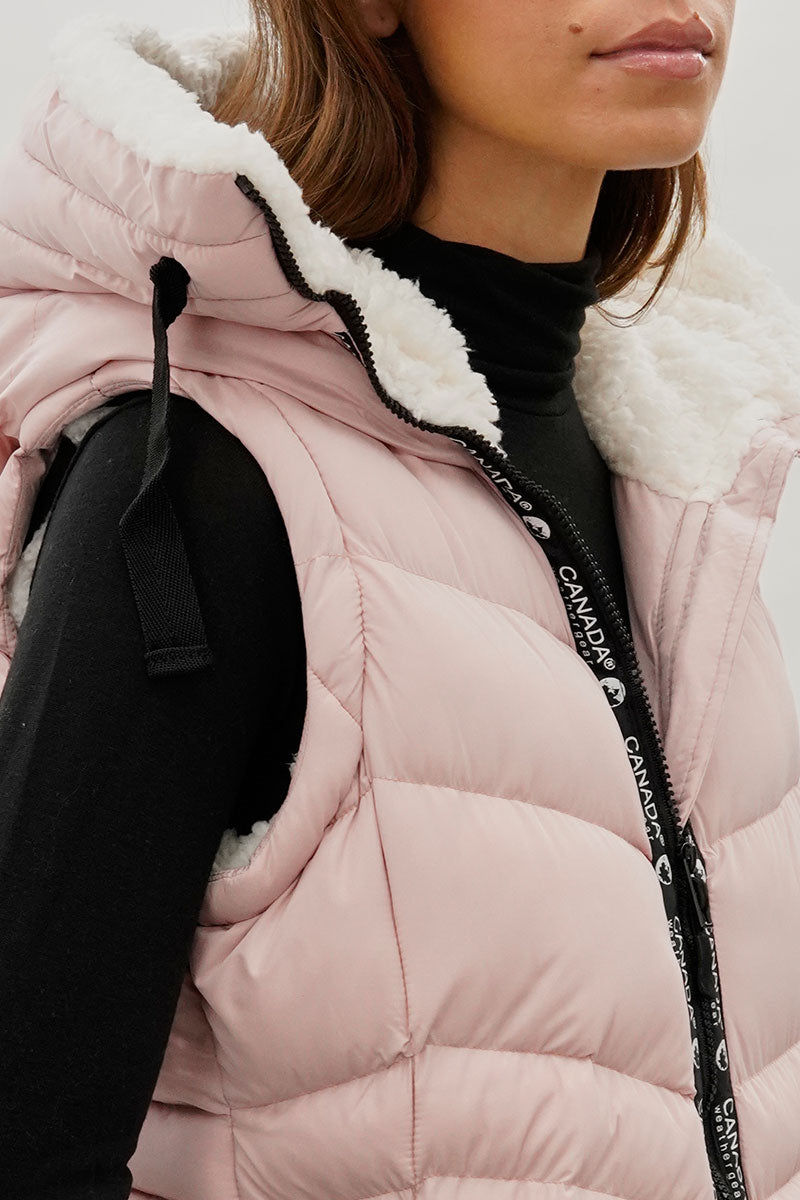 Canada Weather Gear Zip Off Sleeve Bomber Jacket - Pink - Womens Bomber Jackets - Fairweather