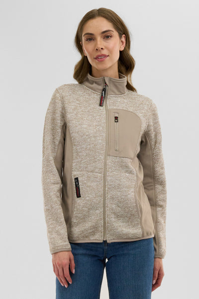 Canada Weather Gear Fleece Zip Up Lightweight Jacket - Cream - Womens Lightweight Jackets - Fairweather