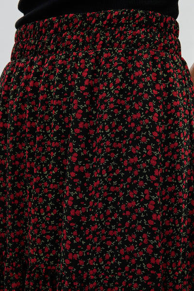 Costa Blanca Tiered Chiffon Maxi Skirt - Black - Womens Skirts - Fairweather