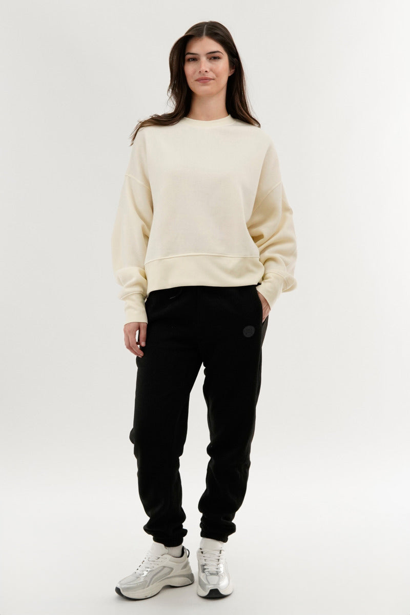 Fahrenheit Drop Shoulder Crewneck Sweatshirt - Cream - Womens Hoodies & Sweatshirts - Fairweather