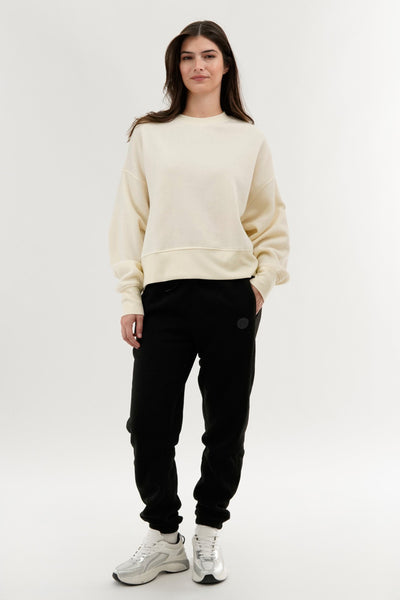Fahrenheit Drop Shoulder Crewneck Sweatshirt - Cream - Womens Hoodies & Sweatshirts - Fairweather