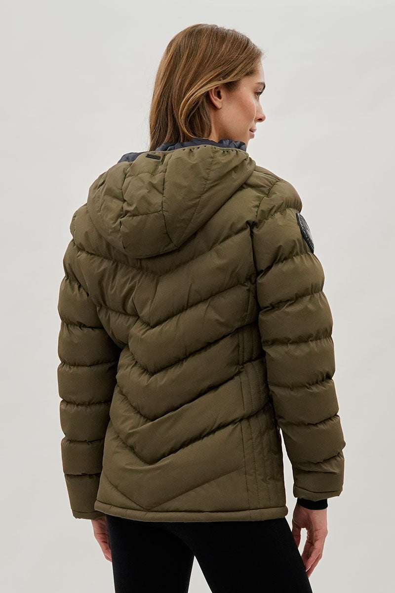 Blouson aviateur matelassé à chevrons Canada Weather Gear – Olive