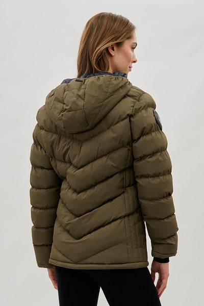 Blouson aviateur matelassé à chevrons Canada Weather Gear – Olive