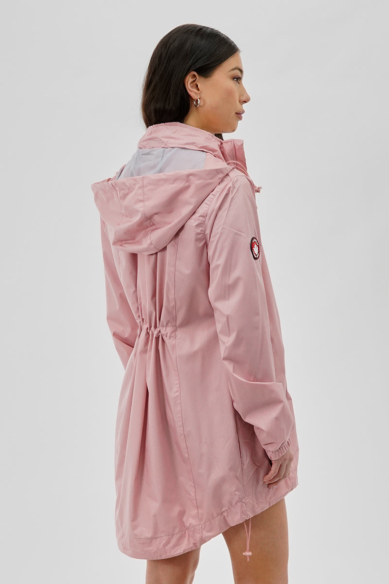 Canada Weather Gear Long Hooded Lightweight Jacket - Pink - Womens Lightweight Jackets - Fairweather