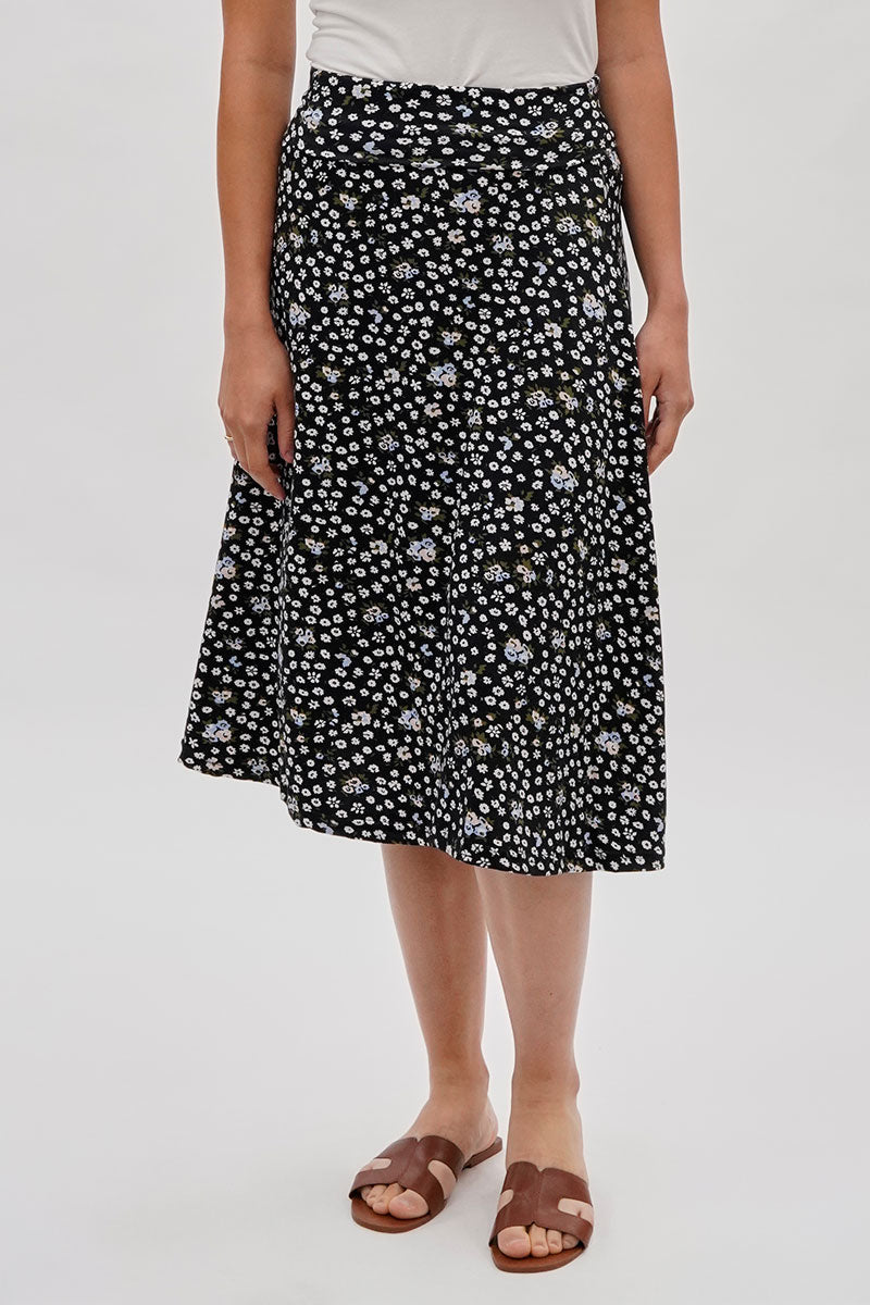 International INC Company Floral A-Line Skirt - Black - Womens Skirts - Fairweather