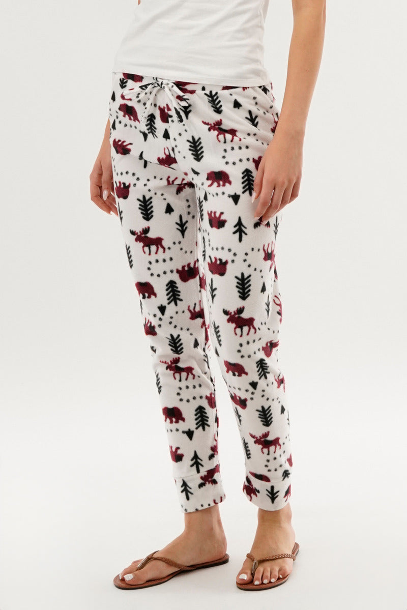 Canada Weather Gear Winter Print Pajama Pants - White - Womens Pajamas - Fairweather